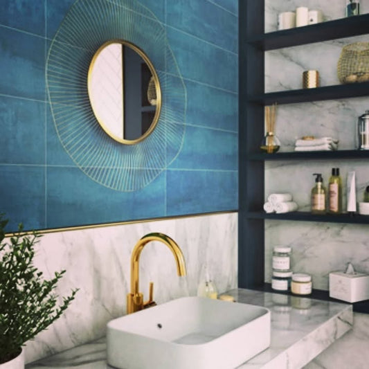 Rivestimento bagno effetto metallo in gres porcellanato: design contemporaneo e stile industriale